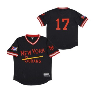 #17 New York Cubans Mesh Replica V-Neck Jersey Black