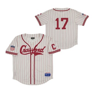 #17 Pittsburgh Crawfords Mesh Button-Down Replica Jersey Cream