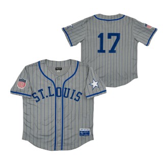 #17 St. Louis Stars Mesh Button-Down Replica Jersey Gray