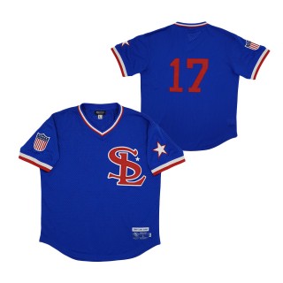 #17 St. Louis Stars Mesh Replica V-Neck Jersey Royal