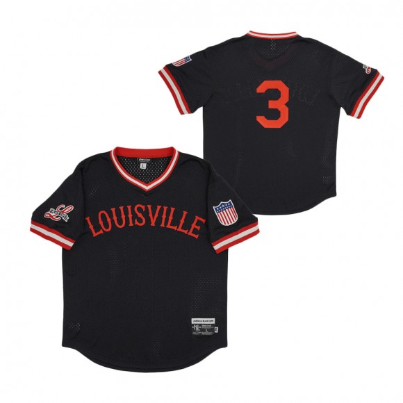 #3 Louisville Black Caps Mesh Replica V-Neck Jersey Black