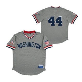 #44 Washington Black Senators Mesh Replica V-Neck Jersey Gray