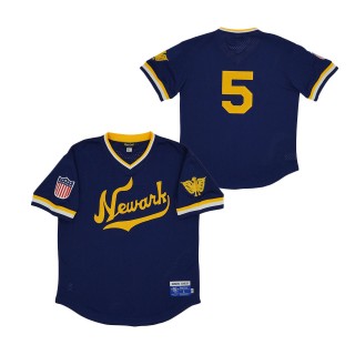 #5 Newark Eagles Mesh Replica V-Neck Jersey Navy