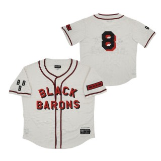 #8 Birmingham Barons Mesh Button-Down Replica Jersey Cream