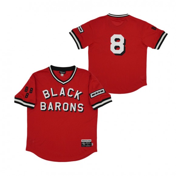 #8 Birmingham Barons Mesh Replica V-Neck Jersey Red