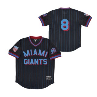 #8 Miami Giants Mesh Replica V-Neck Jersey Black