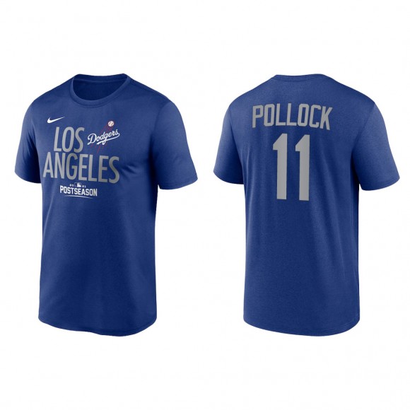 A.J. Pollock Los Angeles Dodgers Royal 2021 Postseason Authentic Collection Dugout T-Shirt