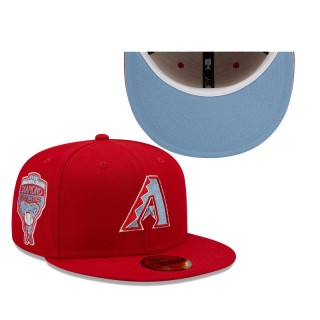 Arizona Diamondbacks 1998 Inaugural Seasaon Blue Undervisor 59FIFTY Fitted Cap Scarlet