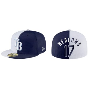 Austin Meadows Rays White Navy Split 59FIFTY Hat