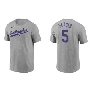 Corey Seager Gray Name & Number Men's T-Shirt