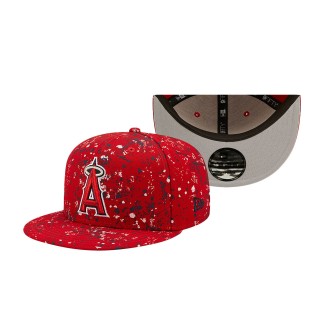 Angels New Era Splatter 9FIFTY Snapback Hat Red