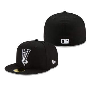 Los Angeles Angels Upside Down Logo 59FIFTY Fitted Hat Black