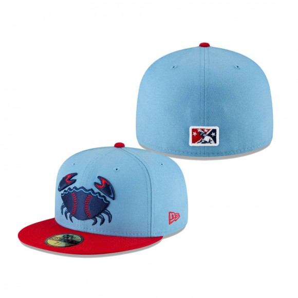 Lakewood Blueclaws New Era Light Blue Road Game Authentic Collection On-Field 59FIFTY Fitted Hat