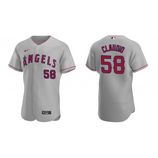 Angels Alex Claudio Gray Authentic Road Jersey