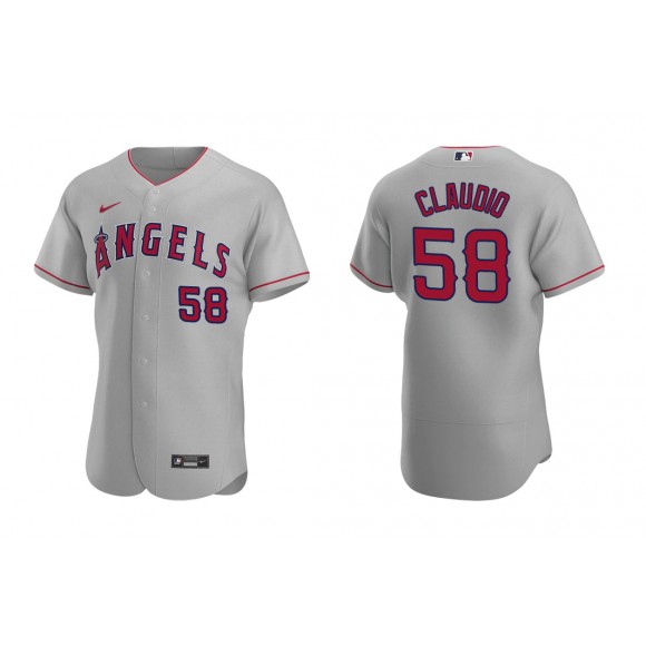 Angels Alex Claudio Gray Authentic Road Jersey