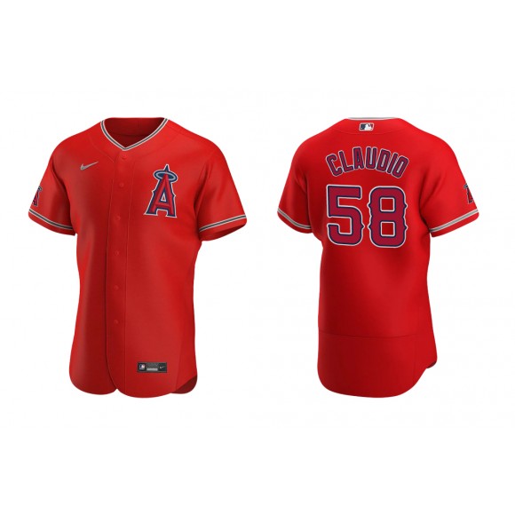 Angels Alex Claudio Red Authentic Alternate Jersey