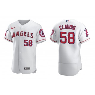 Angels Alex Claudio White Authentic Home Jersey