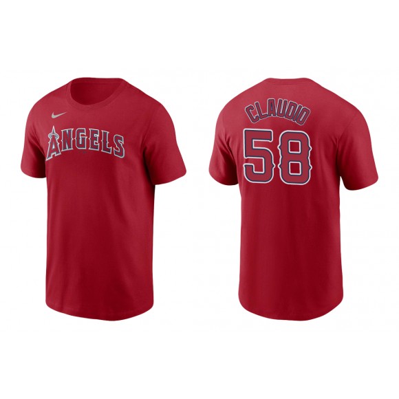 Angels Alex Claudio Red Name Number Nike T-Shirt