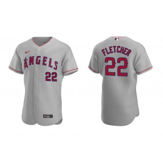 Angels David Fletcher Gray Authentic Road Jersey