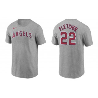 Angels David Fletcher Gray Name Number Nike T-Shirt