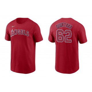 Angels Jose Quintana Red Name Number Nike T-Shirt