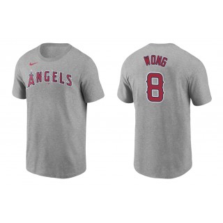 Angels Kean Wong Gray Name Number Nike T-Shirt