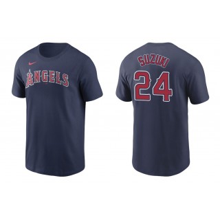 Angels Kurt Suzuki Navy Name Number Nike T-Shirt