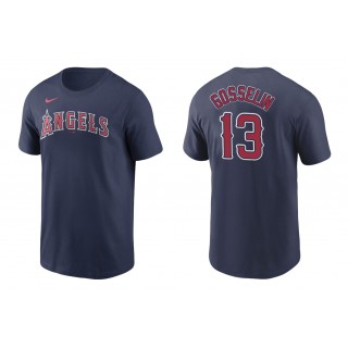 Angels Phil Gosselin Navy Name Number Nike T-Shirt