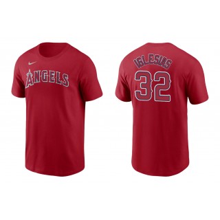 Angels Raisel Iglesias Red Name Number Nike T-Shirt