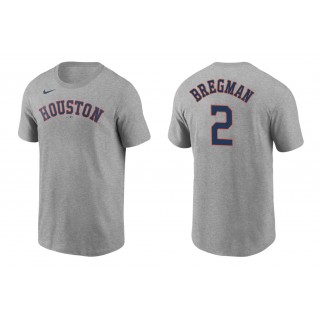 Astros Alex Bregman Gray Name Number Nike T-Shirt