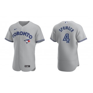 Blue Jays George Springer Gray Authentic Road Jersey