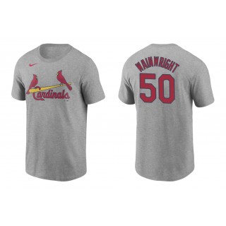 Cardinals Adam Wainwright Gray Name Number Nike T-Shirt