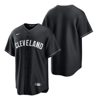 Men's Cleveland Indians Black White Replica Jersey