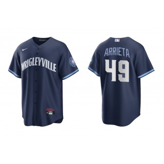 Cubs Jake Arrieta Navy 2021 City Connect Replica Jersey