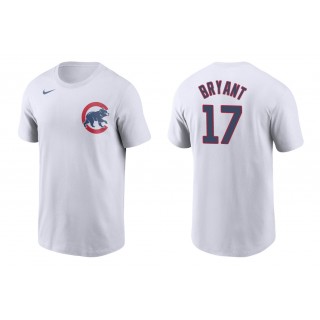 Cubs Kris Bryant White Name Number Nike T-Shirt