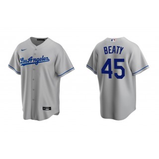 Dodgers Matt Beaty Gray Replica Road Jersey