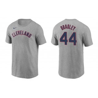 Indians Bobby Bradley Gray Name Number Nike T-Shirt