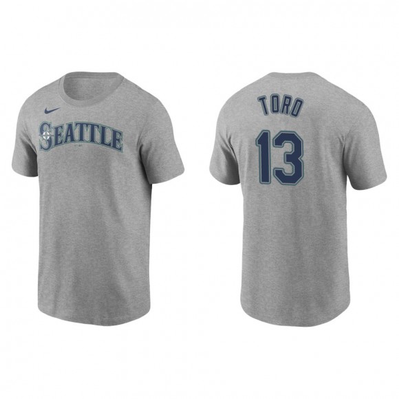 Seattle Mariners Abraham Toro Gray Name & Number Nike T-Shirt