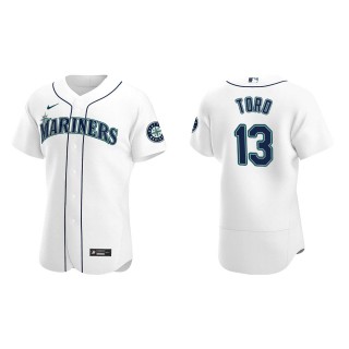 Seattle Mariners Abraham Toro White Authentic Home Jersey