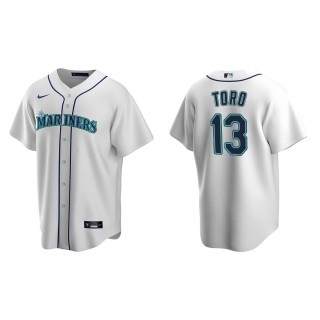 Seattle Mariners Abraham Toro White Replica Home Jersey