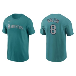 Seattle Mariners Donovan Walton Aqua Name & Number Nike T-Shirt