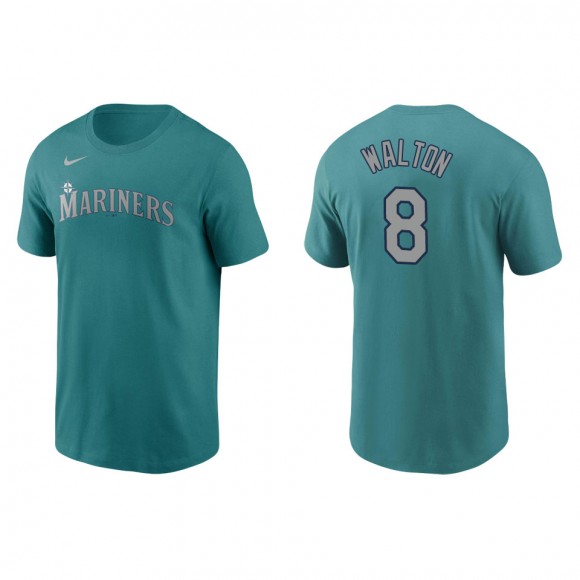 Seattle Mariners Donovan Walton Aqua Name & Number Nike T-Shirt