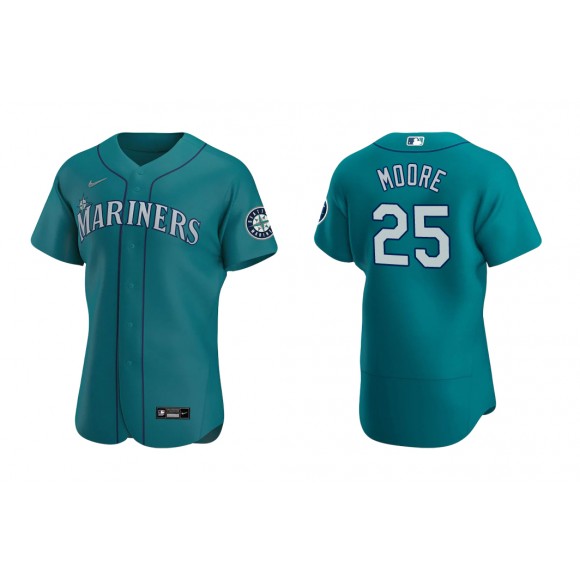 Mariners Dylan Moore Aqua Authentic Alternate Jersey