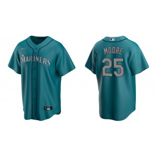 Mariners Dylan Moore Aqua Replica Alternate Jersey