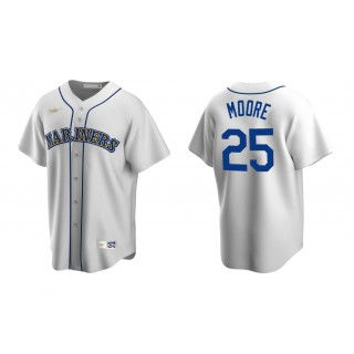 Mariners Dylan Moore White Cooperstown Collection Home Jersey