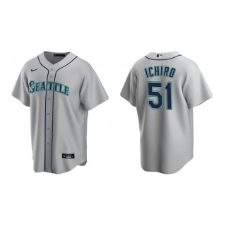 Mariners Ichiro Suzuki Gray Replica Road Jersey