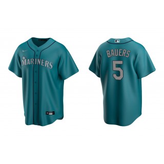 Mariners Jake Bauers Aqua Replica Alternate Jersey