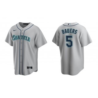 Mariners Jake Bauers Gray Replica Road Jersey