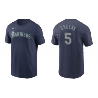 Mariners Jake Bauers Navy Name Number Nike T-Shirt