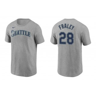 Mariners Jake Fraley Gray Name Number Nike T-Shirt